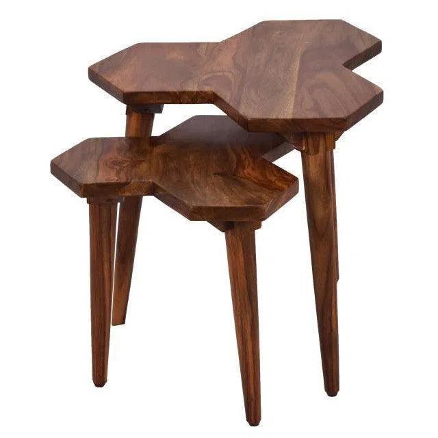 Variona Wood Geometric Table Set