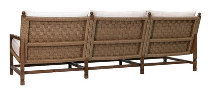 Vaterra Teak And Rattan Patio 3-Seat Sofa