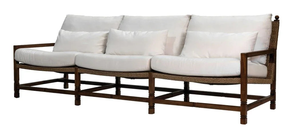 Vaterra Teak And Rattan Patio 3-Seat Sofa