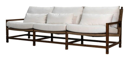 Vaterra Teak And Rattan Patio 3-Seat Sofa
