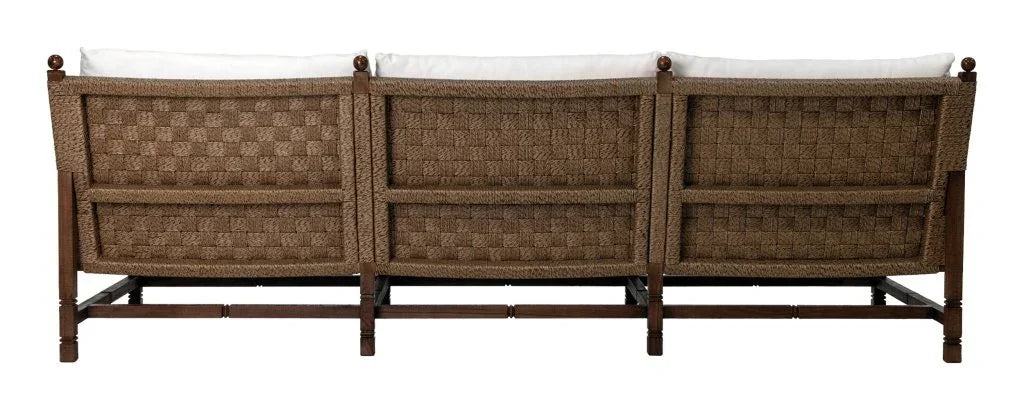 Vaterra Teak And Rattan Patio 3-Seat Sofa