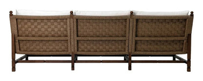 Vaterra Teak And Rattan Patio 3-Seat Sofa