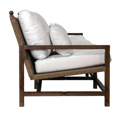 Vaterra Teak And Rattan Patio 3-Seat Sofa