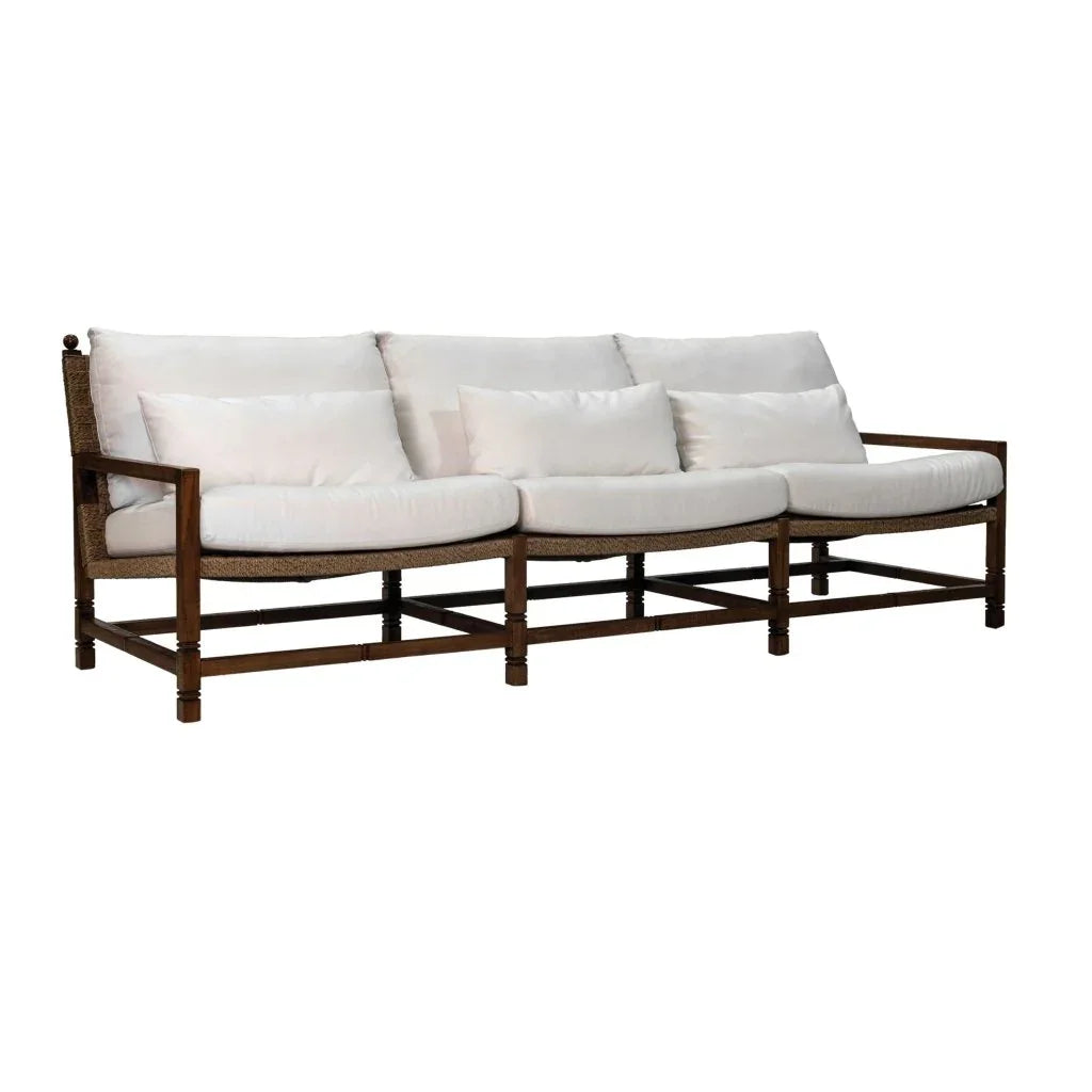 Vaterra Teak And Rattan Patio 3-Seat Sofa