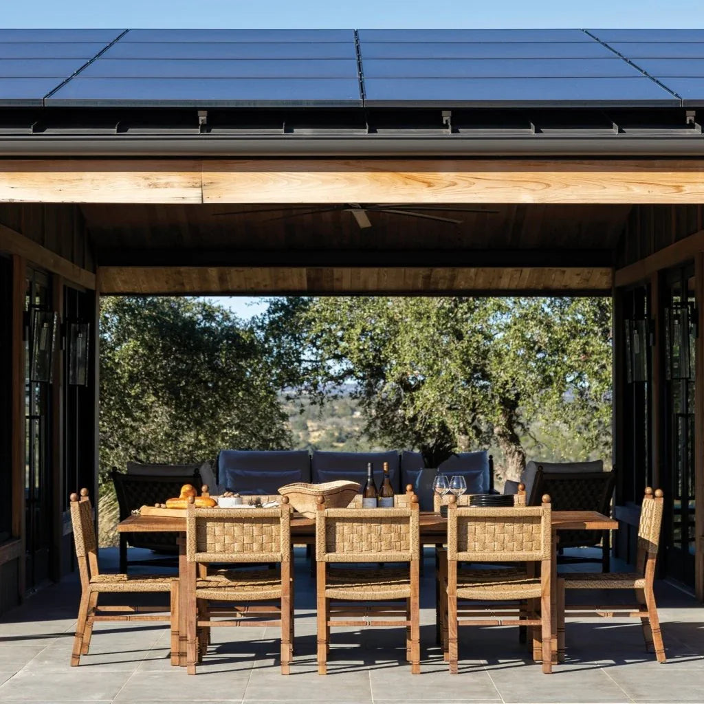 Vaterra Teak And Rattan Patio Dining Table