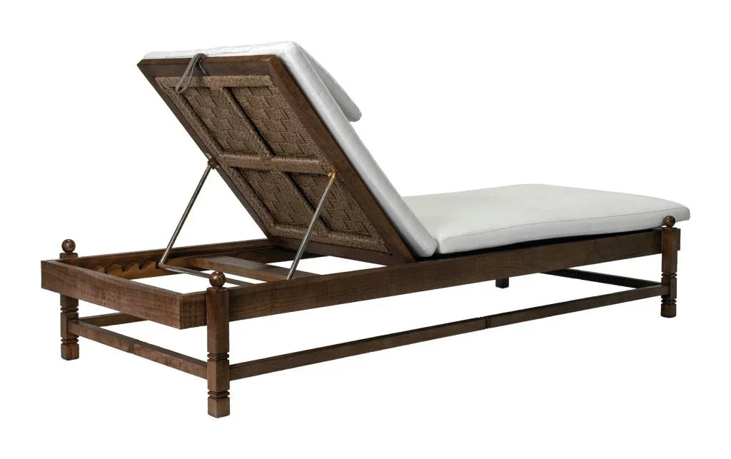 Vaterra Teak And Rattan Patio Pool Chaise (Set Of 2)