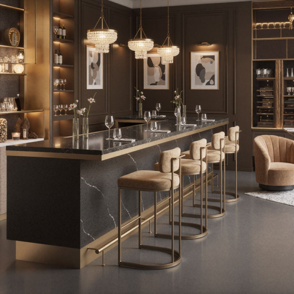 Velar Beige Faux Leather Barstool 2PC