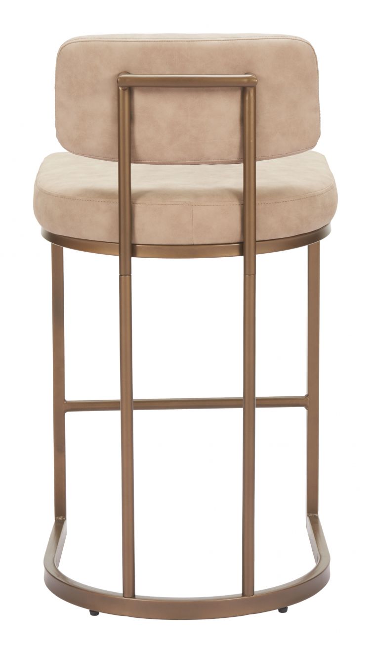 Velar Beige Faux Leather Counter Stool 2PC