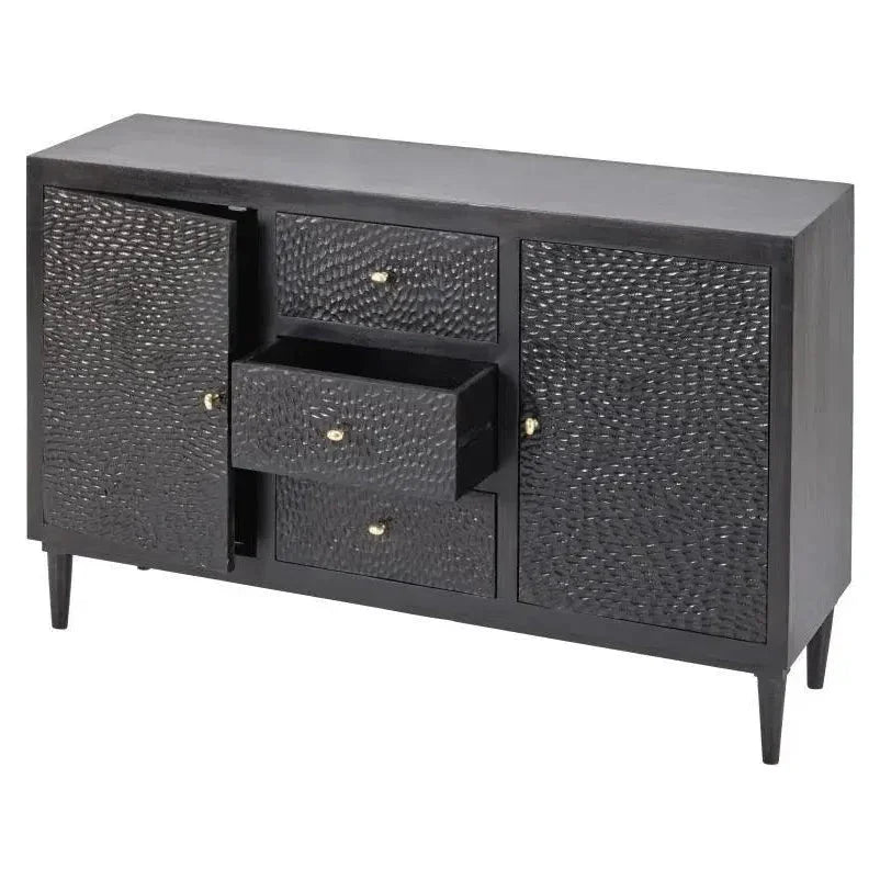 Velcyra Three Drawers Black Sideboard