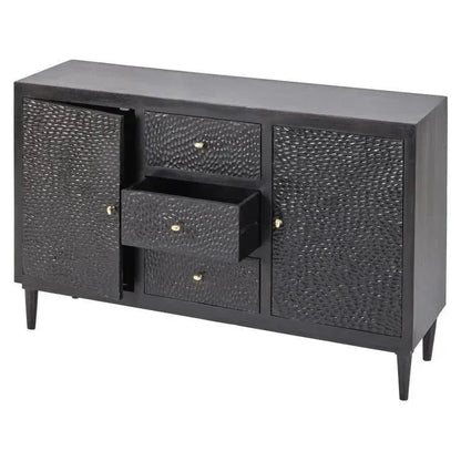 Velcyra Three Drawers Black Sideboard