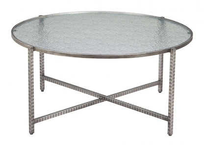 Vetro Rippled Glass Top Round Coffee Table