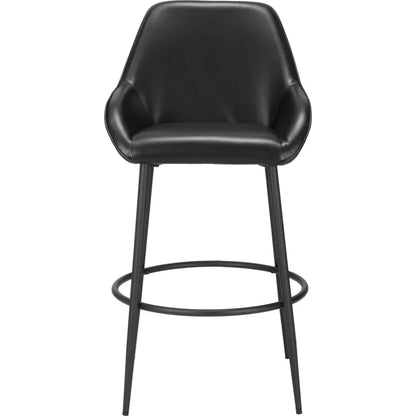 Vila Black Faux Leather Barstool (Set of 2)