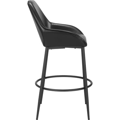 Vila Black Faux Leather Barstool (Set of 2)