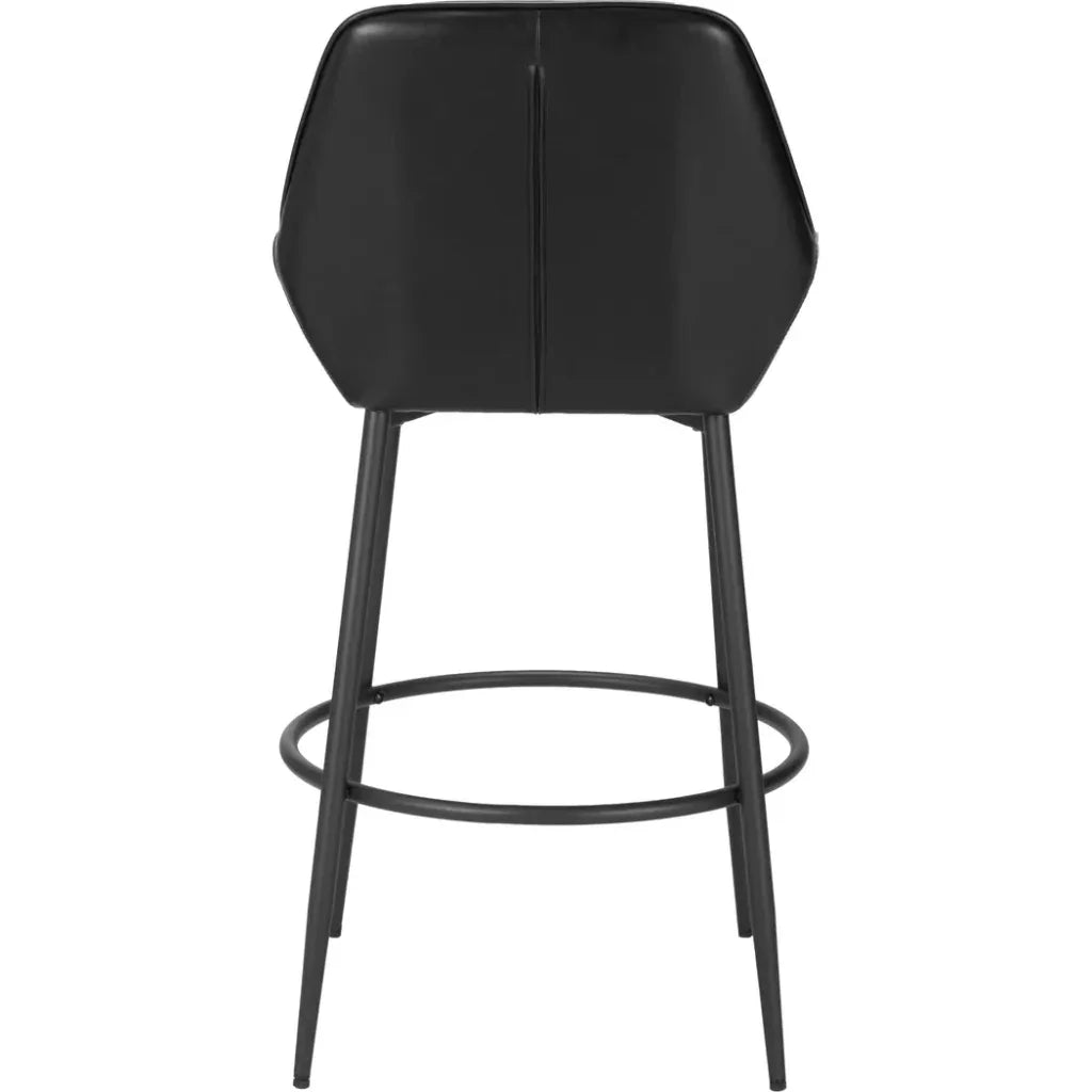 Vila Black Faux Leather Barstool (Set of 2)