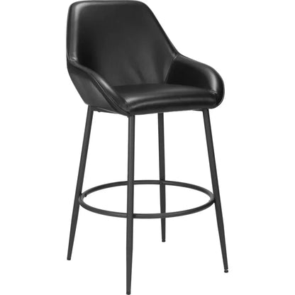 Vila Black Faux Leather Barstool (Set of 2)