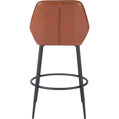 Vila Brown Leather Barstool (Set of 2)