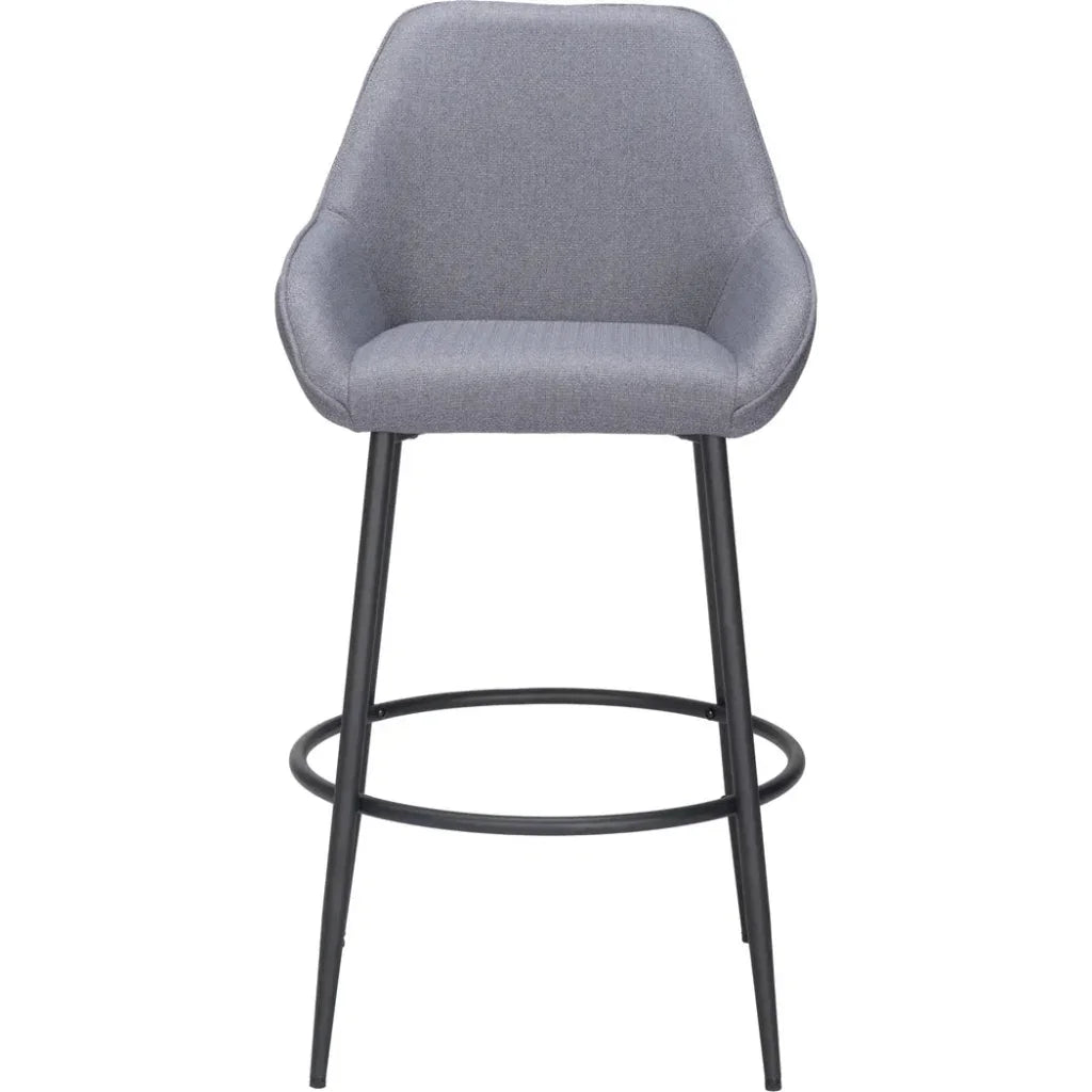 Vila Grey Performance Fabric Barstool (Set of 2)