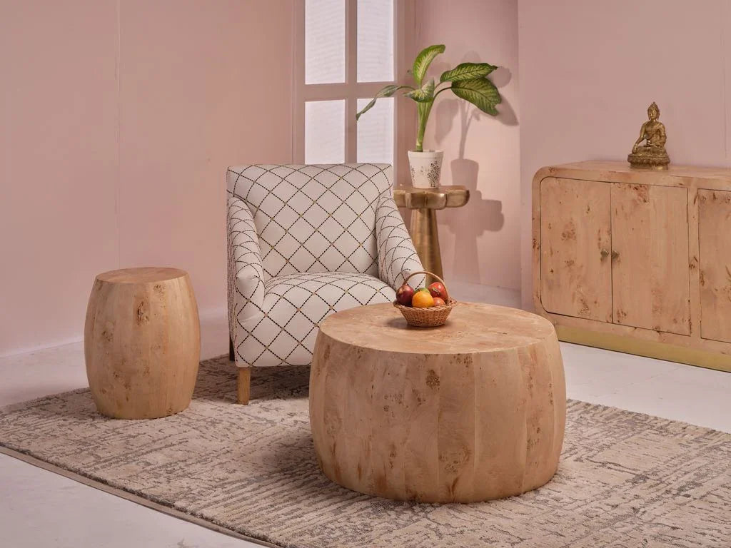 Vireth Wooden Round Side Table