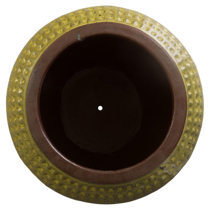 Waffle Yellow Ceramic Jar