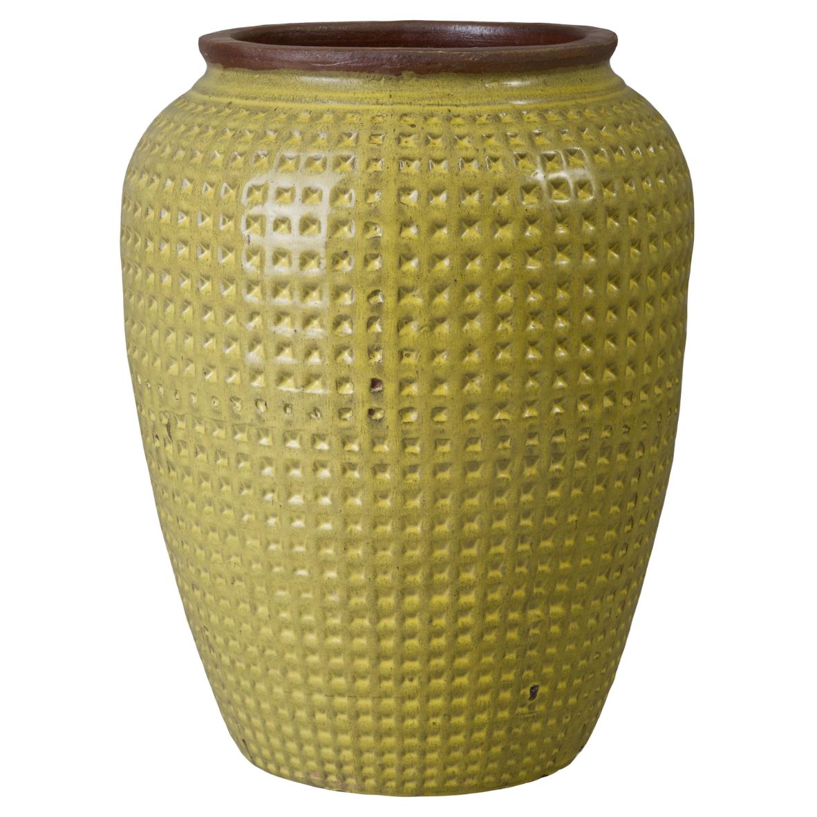 Waffle Yellow Ceramic Jar