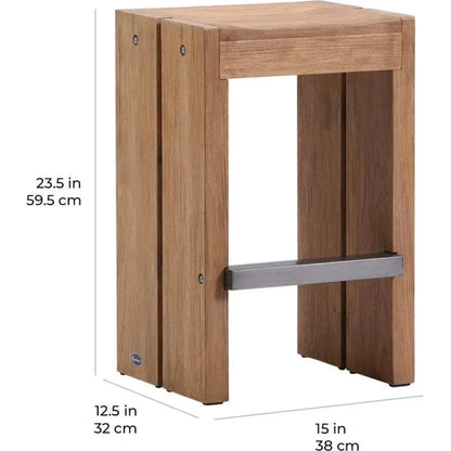 Warren Teak Counter Stools 2PC Outdoor Counter Stools
