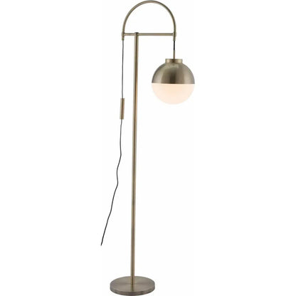 Waterloo Floor Lamp White & Brushed Bronze