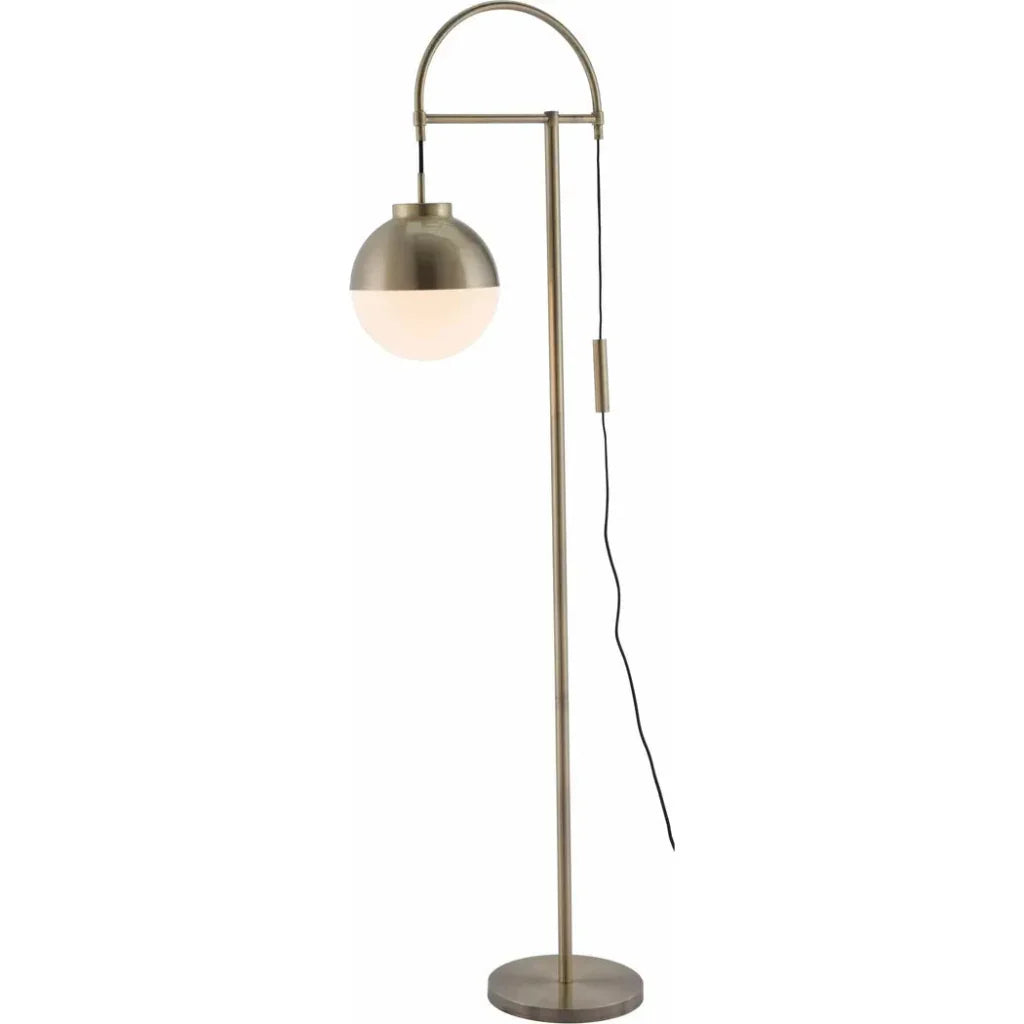 Waterloo Floor Lamp White & Brushed Bronze