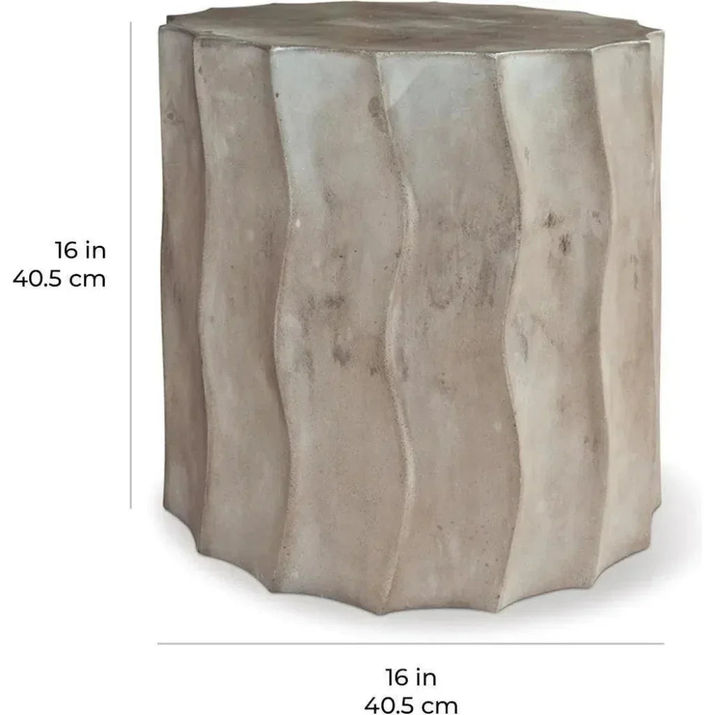 Wave Accent Table (Short) - Concrete Outdoor End Table