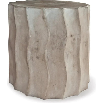 Wave Accent Table (Short) - Concrete Outdoor End Table