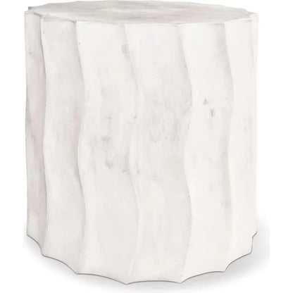 Wave Accent Table (Short) - White Outdoor End Table