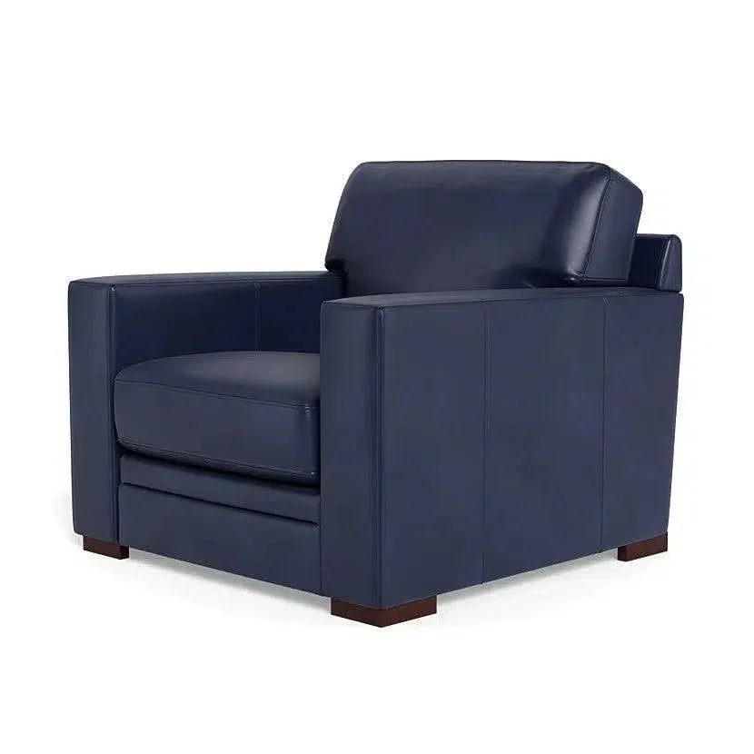 Waverly Leather Track Arms Club Chair