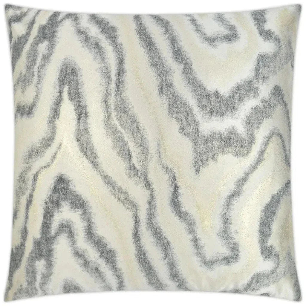 Waves Charcoal Grey Throw Pillow With Insert