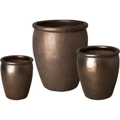 Weather Resistant Round Ceramic Pot