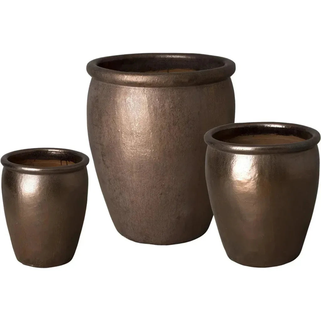 Weather Resistant Round Ceramic Pot