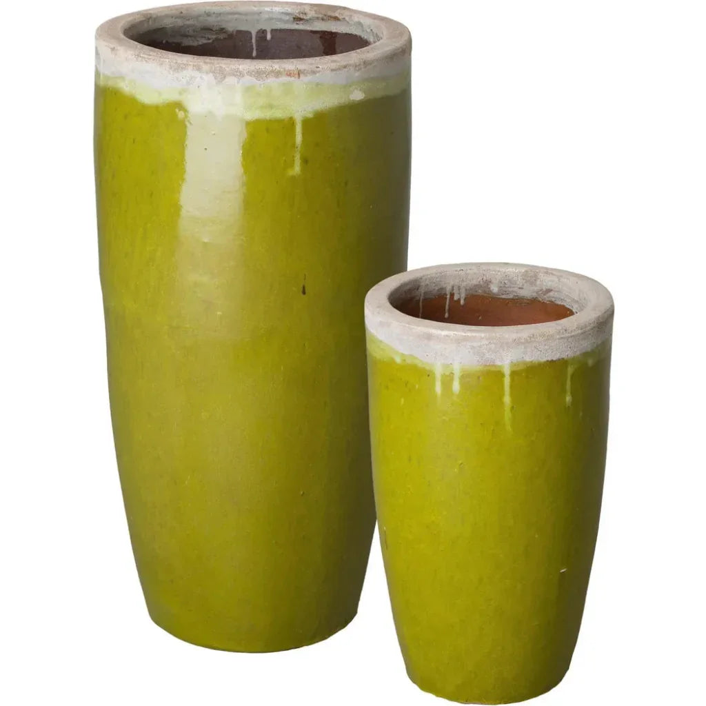 Weather Resistant Tall Round Ceramic Planter