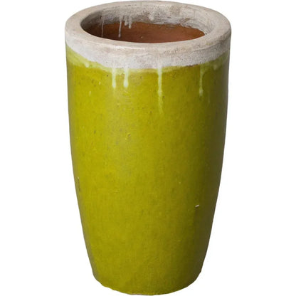 Weather Resistant Tall Round Ceramic Planter