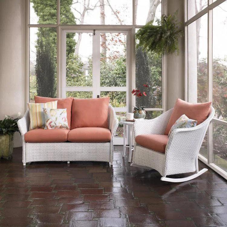 Weekend Retreat Wicker Loveseat with Rocker Set 3PC