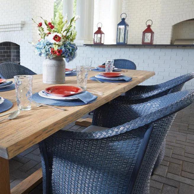 Weekend Retreat Teak Table with Wicker Chair Set 7PC