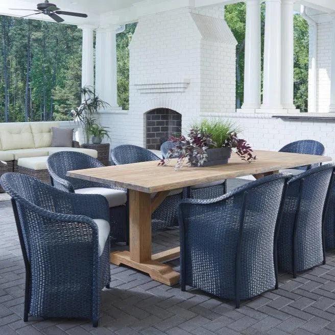 Weekend Retreat Dining Table with Wicker Chair Set 8PC