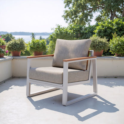 Welt Olefin Fabric Outdoor Armchair