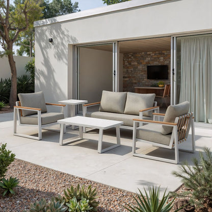 Welt Olefin Fabric Outdoor Armchair