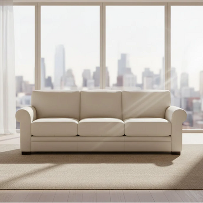 Wenton Mondern Leather Couch Rolled Arms