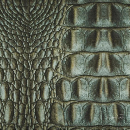 Western Couch Green Teal Alligator Embossed Leather