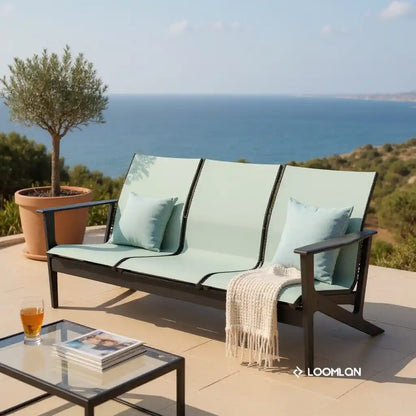 Wexler MGP Sling Chat Height Three-Seat Outdoor Sofa