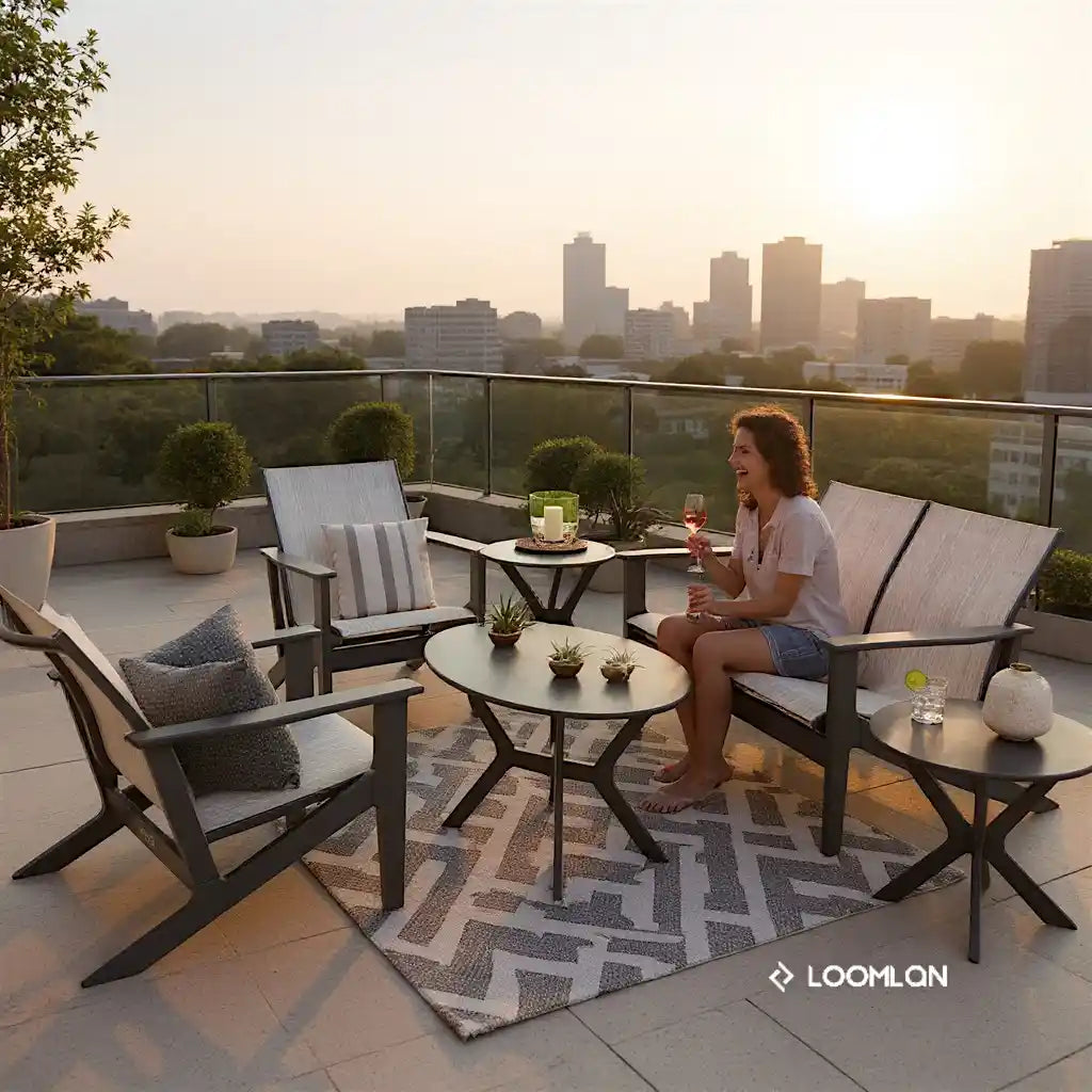 Wexler MGP Sling Chat Height Two-Seat Outdoor Loveseat