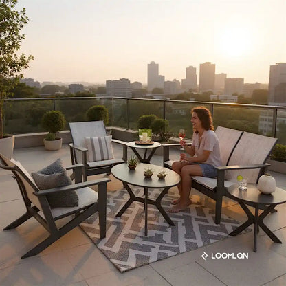 Wexler MGP Sling Chat Height Two-Seat Outdoor Loveseat