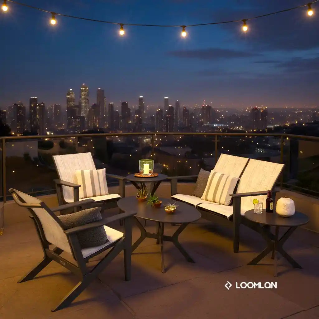 Wexler MGP Sling Chat Height Two-Seat Outdoor Loveseat