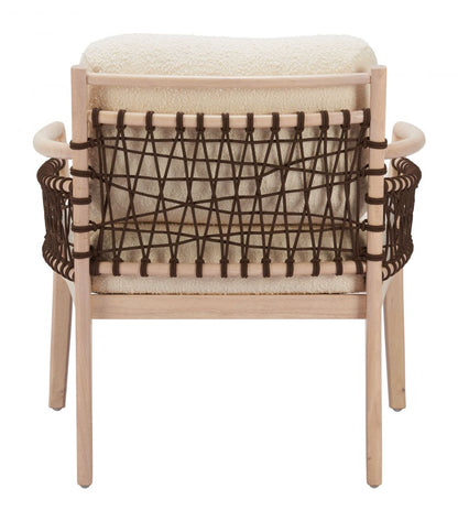 Wezly Ivory Textured Fabric Accent Chair