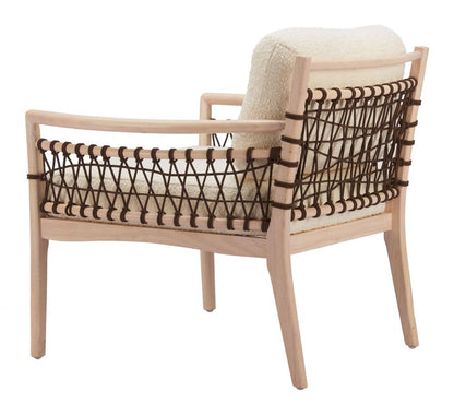 Wezly Ivory Textured Fabric Accent Chair