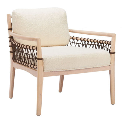 Wezly Ivory Textured Fabric Accent Chair